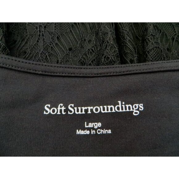 SOFT SURROUNDINGS Frederica Lace Maxi Dress Black SZ L - Picture 15 of 16